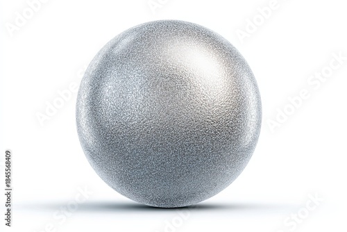 Sphere in Focus: An isolated metallic sphere, its surface capturing the interplay of light and shadow, suggesting depth and dimension.
