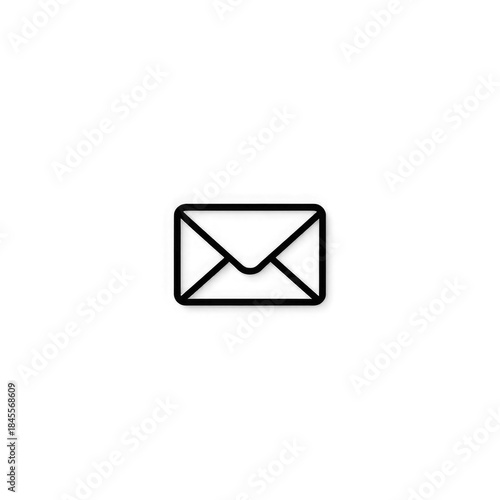 Line art mail icon with transparent background PNG and JPEG image for your business