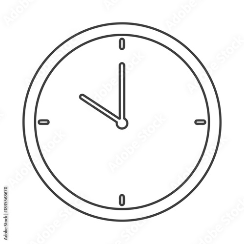 Simple clock face with hour and minute hands indicating time