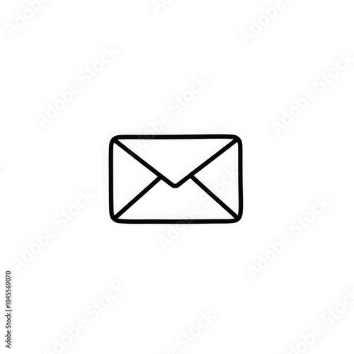 Line art mail icon with transparent background PNG and JPEG image for your business