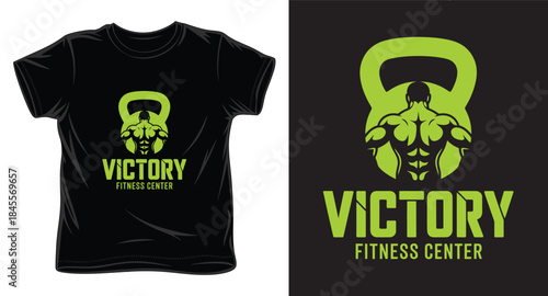 victory fitness graphic victor art t-shirt design print template
