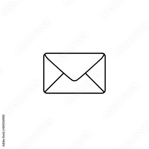 Line art mail icon with transparent background PNG and JPEG image for your business