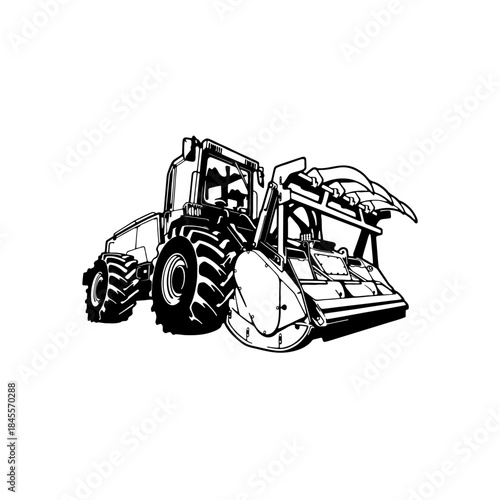 Mulcher 470 2013, mulcher self-propelled - Heavy Equipment - mulcher Heavy Machinery, Construction Machinery Stencil Cut File