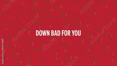 Glossy red hearts seamless pattern background with shiny effect, romantic valentine's day design element, love symbol texture