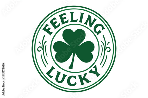 Basic RVibrant green Feeling Lucky stamp with shamrock symbolGB