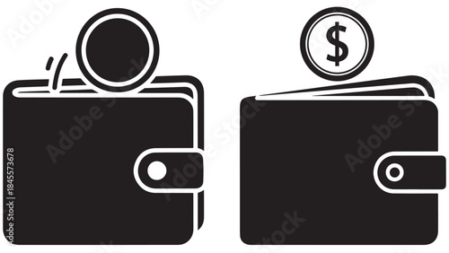 Minimal Wallet with Coin Popping Out for Cash Management and Quick Payments