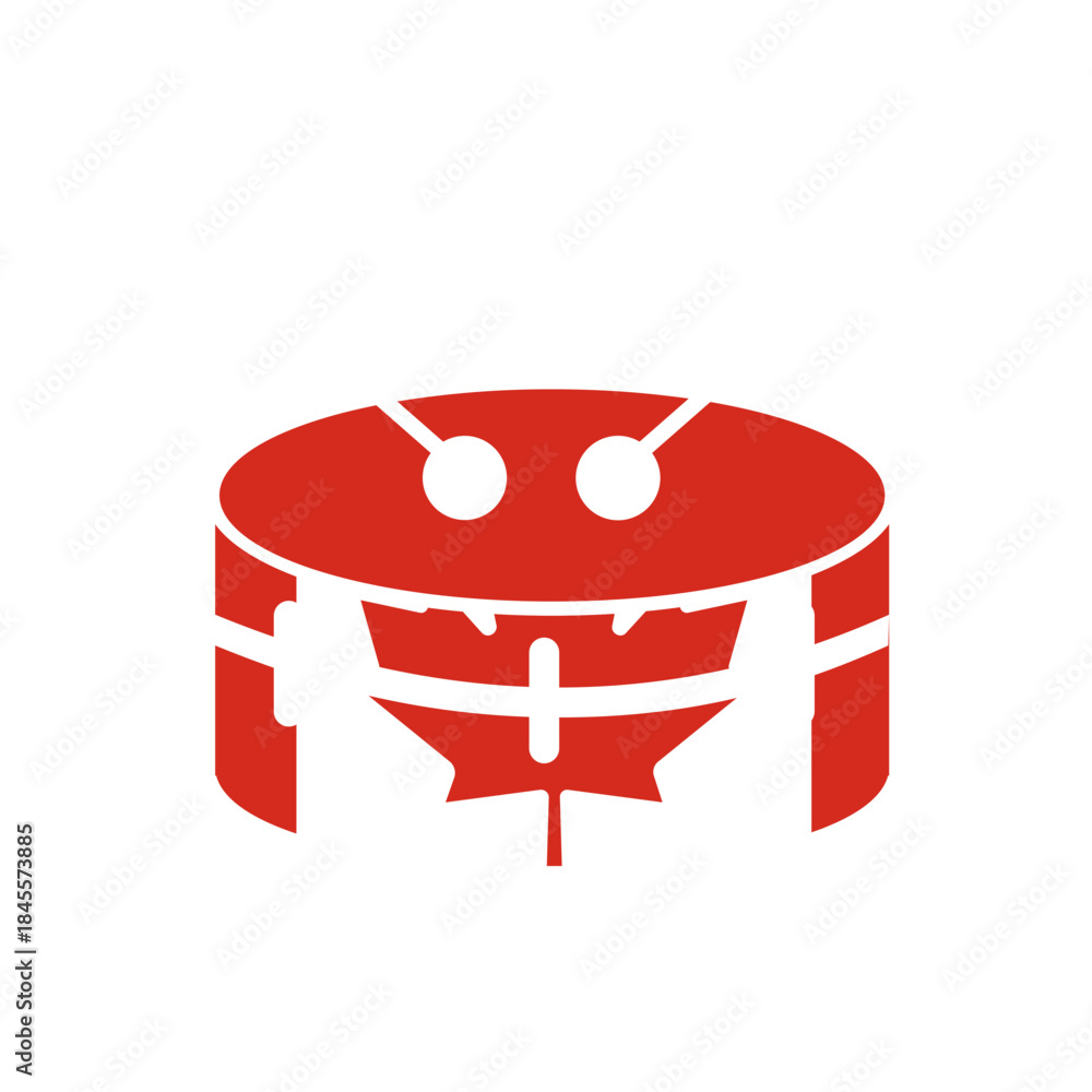 Fototapeta premium Canada Flag Drum Snare In Icon