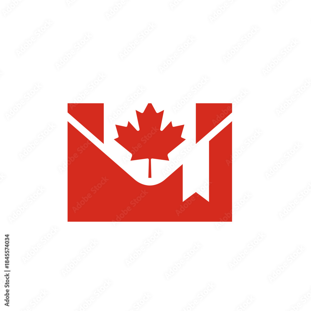 Fototapeta premium Canada Flag Marked Mail In Icon