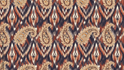 Intricate Paisley Pattern Textile Design.