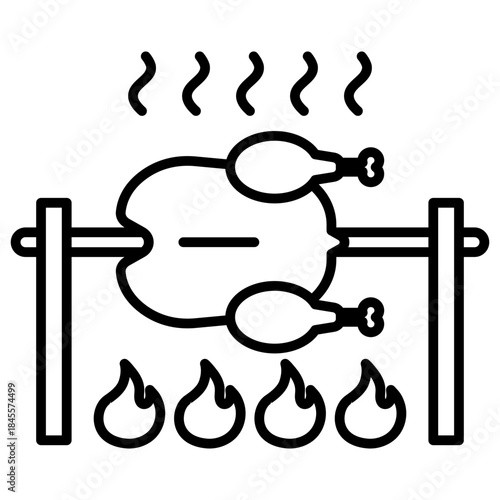 Grilled chicken icon