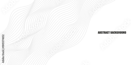 Abstract wave line background. Grey dynamic striped texture. Warped and curved lines wallpaper for tech design template, presentation, brochure, leaflet, booklet. Vector backdrop