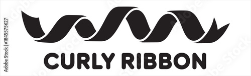 Creative Black Twisted Spiral Ribbon Logo Vector