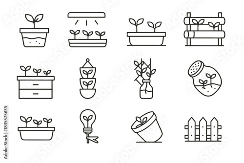 Pot pipe upcycled icon gardening setup reclaimed hanging micro vector rack station