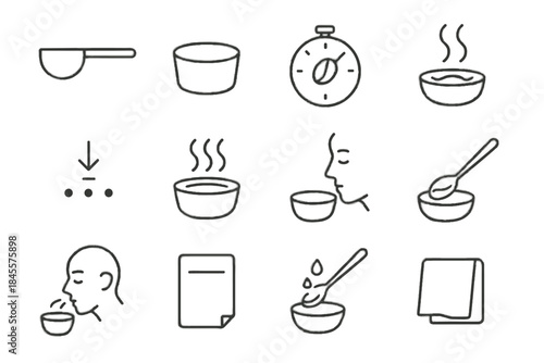 Action cup vector form cupping home timer pose icon coffee page tasting