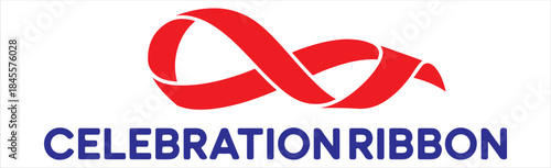 Red Twisted Celebration Ribbon Banner Vector Design