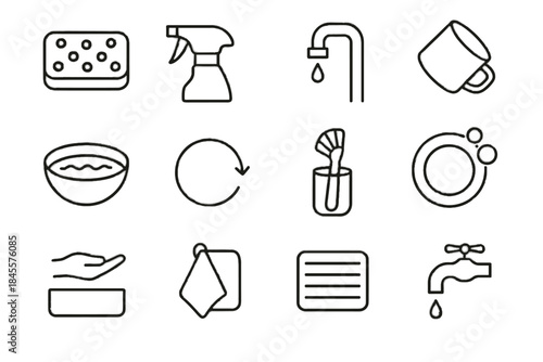 Mindful palm icon dripping line above tray precision washing turned vector soak