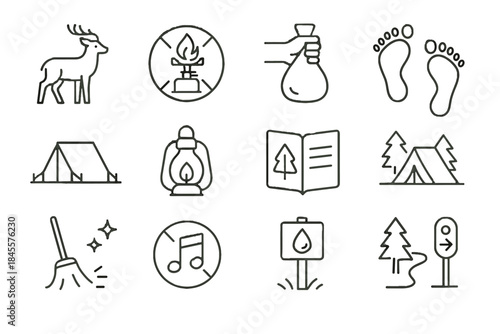Site sweep light icon waste vector rules icons minimalist camping lantern zone