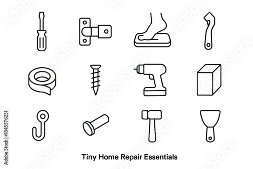 Mallet home tape adjustable plug vector icon spatula repair electrical roll soft