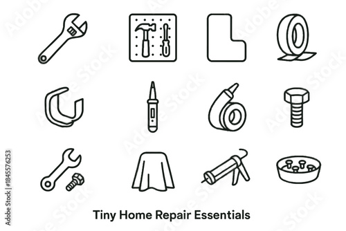 Tools wrench adjustable caulking icon repair tiny holder home cover thumb jaw