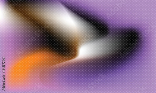 Abstract blend of vibrant purple, soft orange, white, and dark tones with a subtle dot pattern