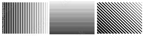 Linear halftone gradation texture set, transition from thick to thin striped lines patterns