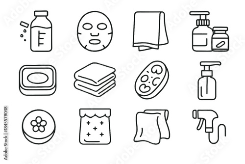 Flower icons vector hemp biodegradable cotton bathroom icon metal sponge towel eco