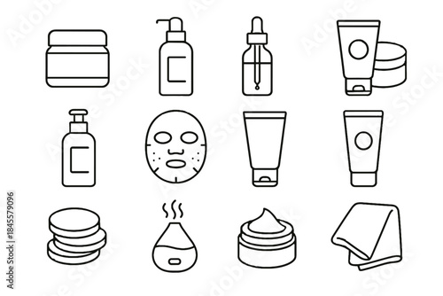 Moisturizer jar winter icons protective icon bottle milk humidifier spf skincare vector