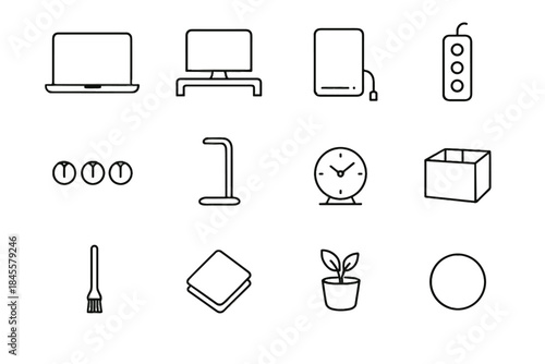 Icons plant stand box cloth functional riser monitor desk icon hard vector