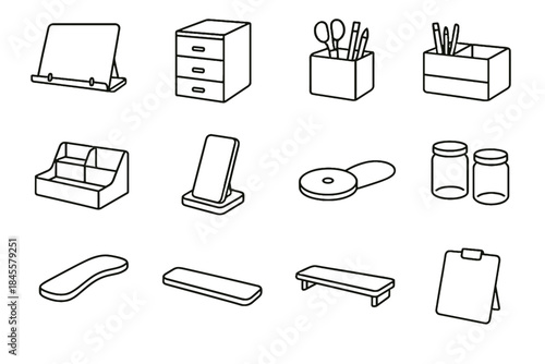 Desk icons phone keyboard wireless charging vector stand pad icon jars functional