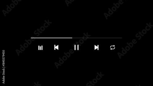 Music player overlay template in dark backrground