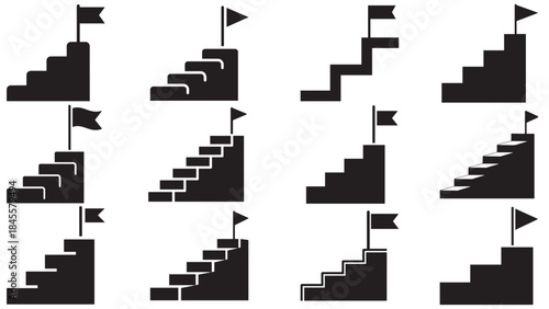 Minimal Upward Staircase with Flag for Milestones and Measurable Progress