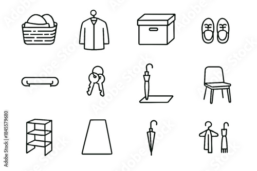 Storage hanging shoe vector peg coat entryway icon pull icons entry hanger