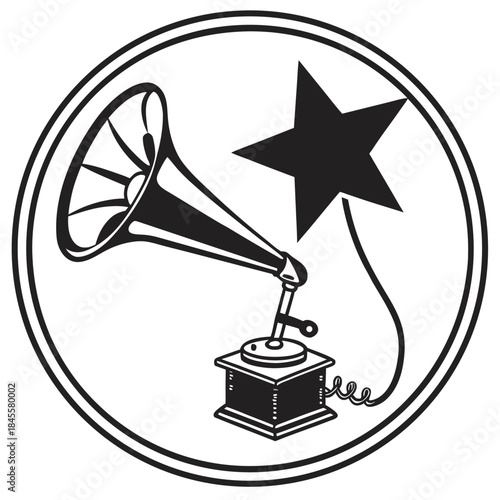 vintage gramophone vinyl ready vector illustration
