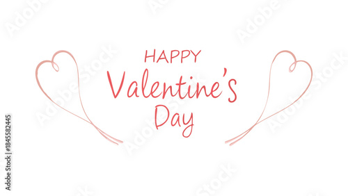 High quality valentine's day layout with refined design and elegant typography, featuring pink heart shapes on white background for romantic greeting cards