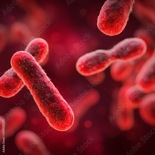 A close-up view of microscopic bacteria showcases their intricate structures, offering a glimpse into the unseen world of microbiology and scientific exploration.