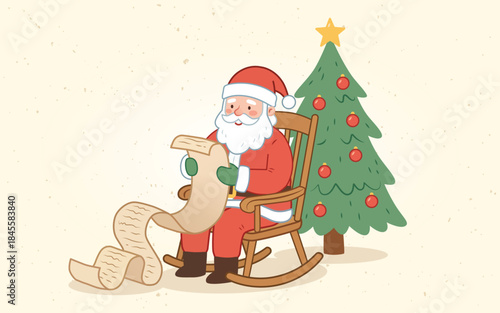 Santa Checking His Christmas List