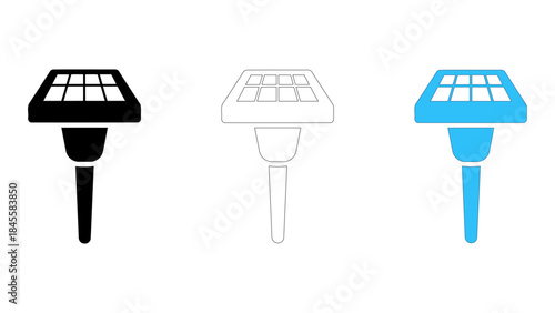 Efficient solar garden light icon for outdoor illumination and sustainable energy