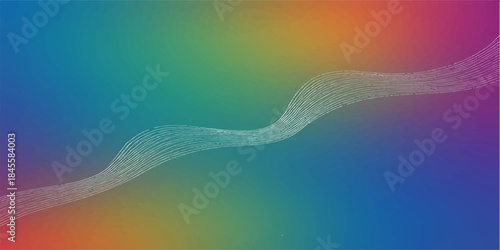 Abstract colorful vector background illustration with flowing blue wave lines and a dynamic light curve pattern for web and wallpaper design