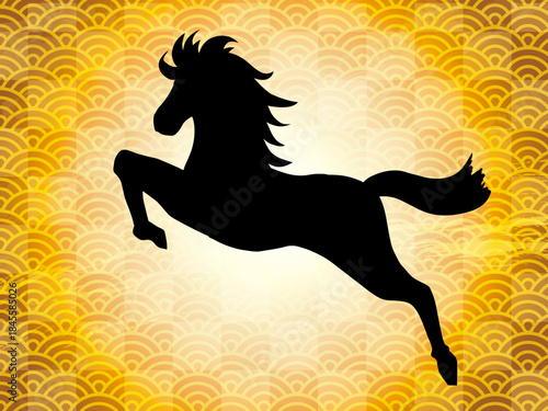  馬, 年賀状, 和風, 和柄, 新年, 動物, クリスマス, うま, ベクター, イラスト