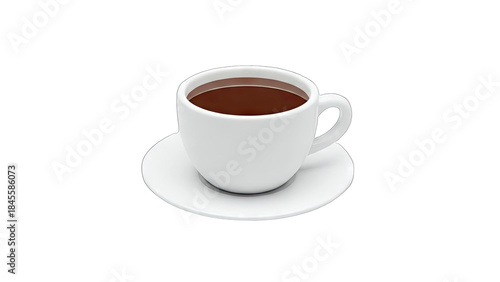 Coffee Cup on Saucer Isolated on White Background