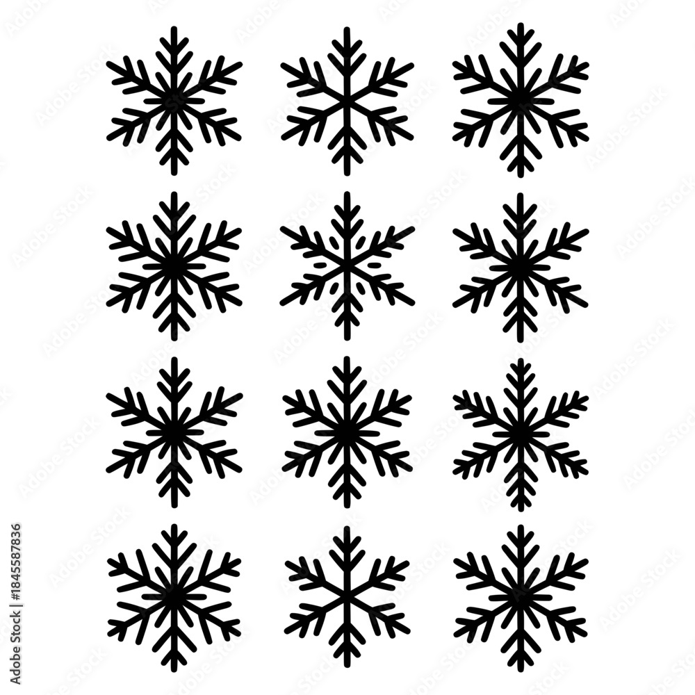 Obraz premium set of vector snowflakes