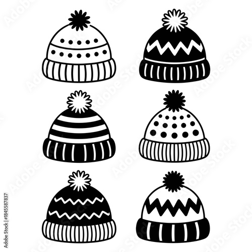 set of winter caps