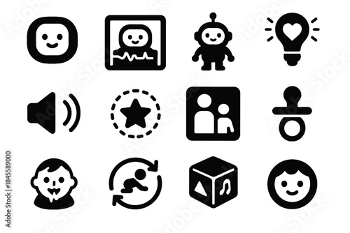 Pediatric light loop toy animated healer ai screen icon soothing vector tracking