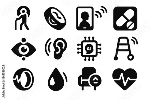 Comfort ring aid alert icon care reminder tile vector module icons sensor