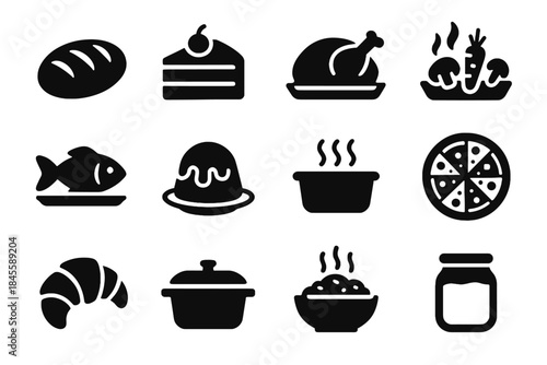 Smart cooking reheating preset pizza fermenting rice vector icon oven yogurt cake