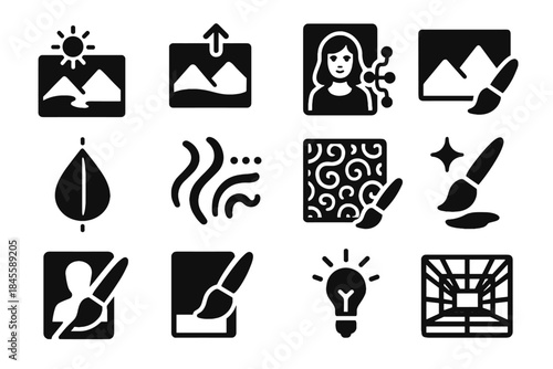 Vector symmetry composition style art design generative fill toolkit feature icon ai