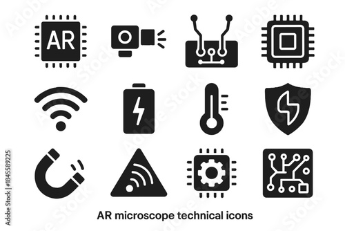 Micro connectivity chip magnetic icon shield vector projector firmware microscope control ar