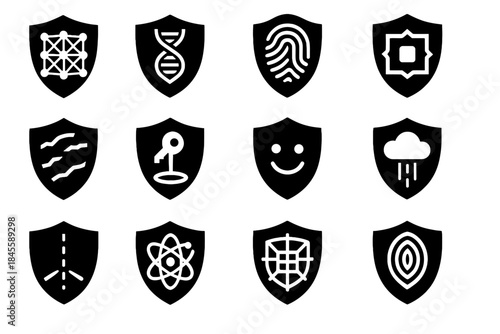 Node vector access futuristic cocoon shield security beam icons encryption icon firewall