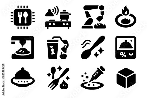 Stovetop plate virtual dish feedback vector sensors icons fusion nozzle chef icon