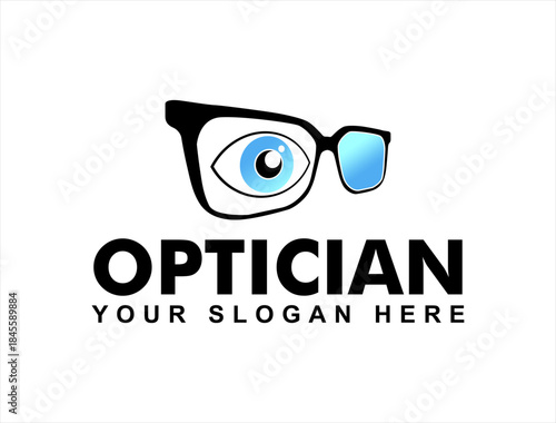 optician store logo abstract eye glasses vector illustration
